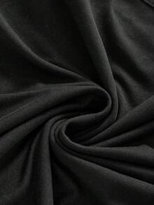 ROMWE Goth 深色哥德風性感透視網紗蛇紋刺繡收腰掛脖連身衣 - 黑色 - 查看 4