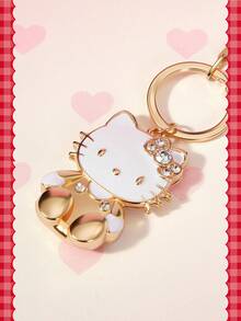 HELLO KITTY AND FRIENDS | SHEIN 1 Buah Gantungan Kunci Kucing Lucu Kartun Kreatif Baru, Desain Gabungan IP, Lucu dan Personal, Sederhana dan Elegan, Dapat Juga Digunakan Sebagai Aksesori Tas, Cocok untuk Berbagai Pesta, Konser, Festival, Hadiah Istimewa - Emas - View 2
