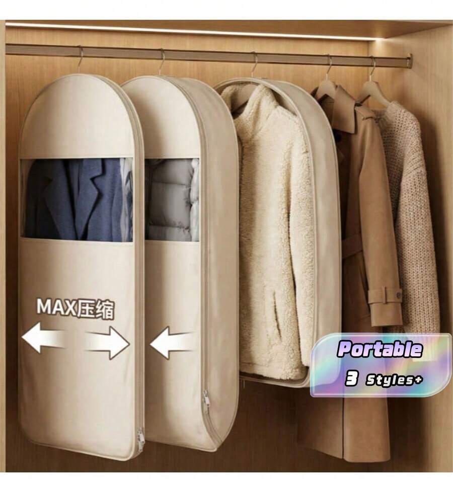 1pc New Down Jacket Compression Dust Cover, Wardrobe Clothing Dust Bag - Multicolor - View 1