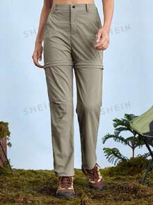 In My Nature Women's Solid Color Detachable Pocket Outdoor Sports Hiking Pants - Mocha Brown - View 7