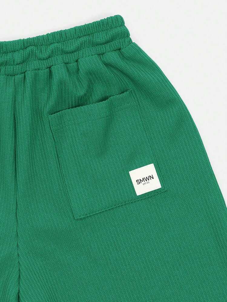 Tween Boys Textured Polo Co-Ord Set With Quarter Zip Collar And Matching Drawstring Shorts Limited Edition
