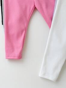 Baby Girl Autumn/Winter Cute Versatile Knitted Elastic Solid Color Elastic Waist Long Pants Multi-Piece Set - Multicolor - View 5