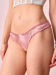 Bonmuse 3pack Bow Front Lettuce Trim Panty Set - Multicolor - View 11