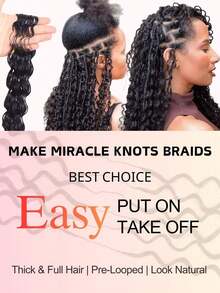 Boho Braids 波西米亞編髮 Miracle Knots 鉤編人髮 100% Remy 羽毛線鉤編髮 髮廊級絲滑無縫隱形 素色 4# 中褐色偏紅 羽毛鉤編人髮編髮 微預迴圈深波浪人髮 - S4 - 查看 9