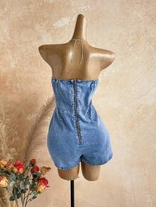 Soleia Romper Model Bandeau Motif Bintang Laut Ukuran Plus - Biru - View 2