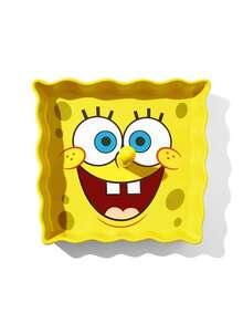 SpongeBob SquarePants | SHEIN 1個卡通造型陶瓷盤，陶瓷甜點盤，適用於甜點、水果、堅果、小食物，也可作為居家收納，收納鑰匙、珠寶等，適用於微波爐和洗碗機，附海綿 - 黃色 - 查看 5