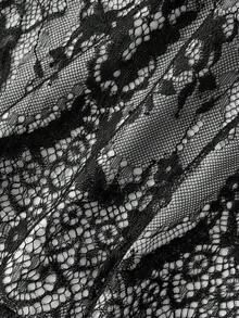 SHEIN MOD Saia curta versátil de renda da moda para mulher - Preto - Ver 6