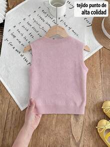 Young Girls Knit Tops - Pink - View 4