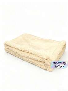 1PC Waterproof Fleece Blanket,Pet Blanket, Dog Cage Pad, Sofa Cushion, Cat Bed Mat, Dog Bed Blanket - Beige - View 9