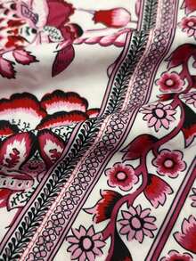 EMERY ROSE Vestido casual de vacaciones con estampado floral de talla grande - Color caoba - Ver 6