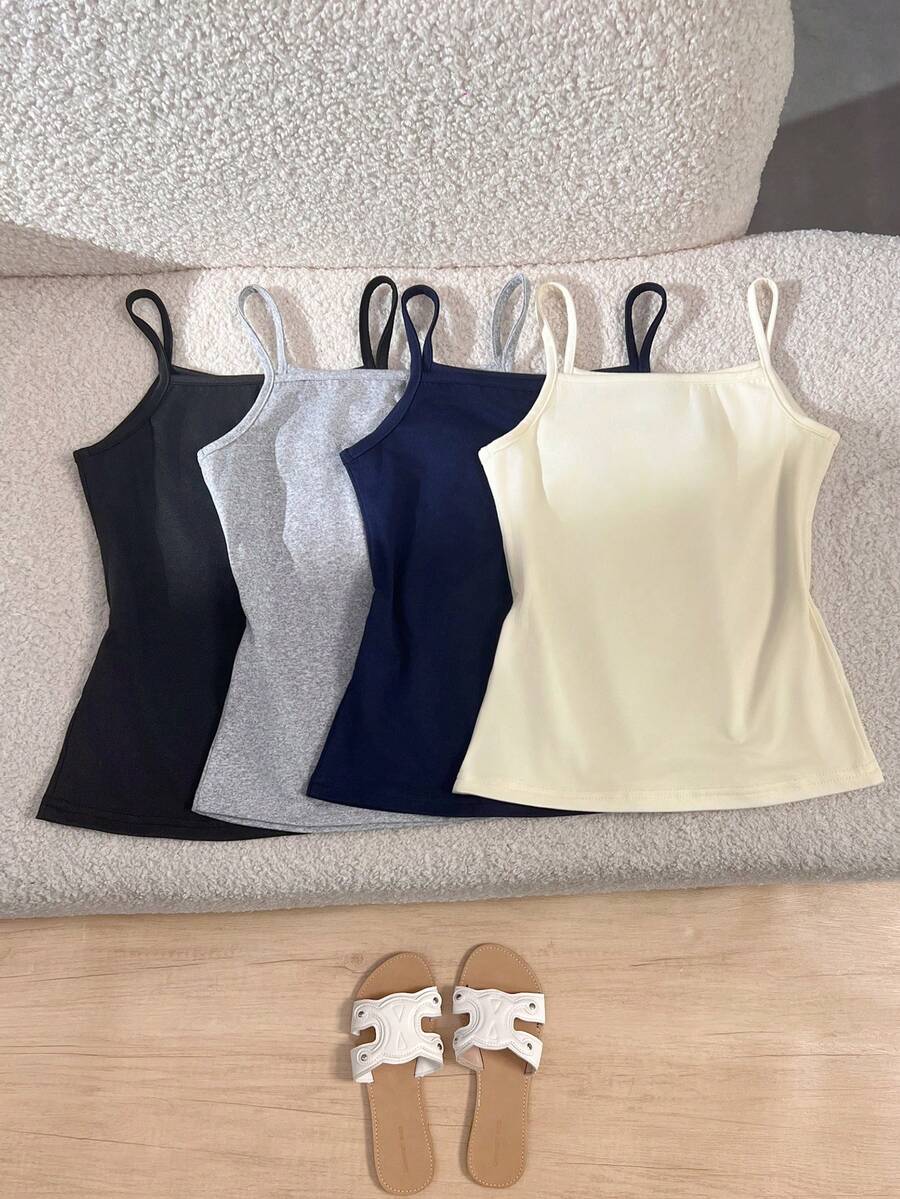 Tween Girls Casual Back To School Summer Solid Cami - Multicolor - View 1