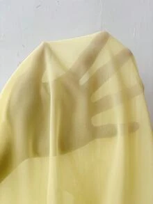 SHEIN LUNE 大尺碼雪紡面料高領露肩冷肩披肩袖2合1寬鬆傘擺襯衫，優雅外出通勤約會聚會派對度假襯衫 - 黃色 - 查看 8