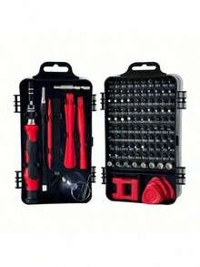 46/115 Pieces Of Silver Aluminum Alloy Hand Push Kit, Car Maintenance Tool Set, Family Manual Tool Set, With Toolbox, Father's Day Gift, Men's Kit, Tools With Toolbox - Repair Tool Kit - View 6