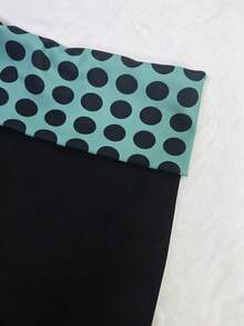 IslaSuriya Damen Polka Dot Patchwork Lässige Vielseitige Alltag Reise Lange Hose - Schwarz - Übersicht 5