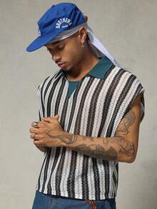 FRESIVO Men's  Casual Versatile Daily Outing Top - Black and White - View 6