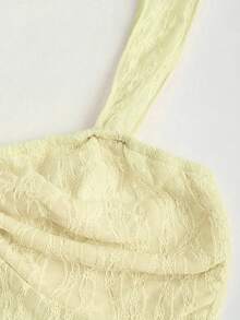 Sweetra Spring/Summer New Wide Strap Bow Textured Fabric Top, Sweet And Fashionable, Suitable For Daily Wear - Light Yellow - View 3
