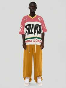 FORM&CHAOS Men's Loose Yellow Vintage Pure Cotton Denim Jeans - Yellow - View 3