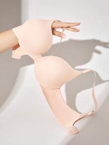 LUVLETTE Dream Curve Everyday No-Show Seamless Lift Curve Fit Cushion Push-Up T-Shirt Invisible Basic Nude Pink Skin Tone Essential Bra - Pink - View 9