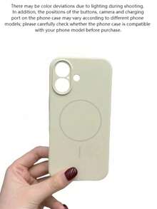 1 Ốp lưng điện thoại từ tính tối giản bằng silicon lỏng mờ, tương thích với iPhone 17 Air 16 15 14 13 12 Pro Max Plus, hỗ trợ sạc không dây, mặt lưng silicon mềm mại. - Trắng cổ - Xem 19