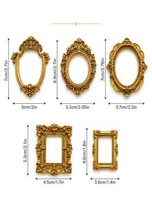 Mini Vintage Picture Frames, Small Resin Antique-Style Picture Frames, Small Gold Picture Frames-Perfect For DIY Wall Decor, Jewelry Display, Photography, Parties, Hotels, And Home Decor - 15 pcs - View 7
