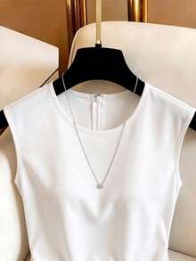 SHEIN Franclia Damen Sommerhemd mit Spitzenbesatz und asymmetrischem Saum - Weiss - Übersicht 4