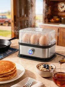 Teckwe Electric Egg Cooker US Plug, Stainless Steel Adjustable Timing Egg Steamer, Large Capacity Rapid Egg Boiler For Soft Medium Hard Boiled Eggs, Home Breakfast Cooking Machine - US A Type Plug(110-127V) - View 4