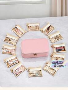 12Pcs Portable Jewelry Box Set With Velvet Pouch, Travel Organizer Case For Ring, Earring, Bracelet, Watch And Necklace - Multicolor - View 1