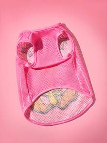 LOONEY TUNES X SHEIN 1Pc Cute Cartoon Printed Mesh Pet Vest, Sports Vest, Universal For Cats And Dogs, Sizes From XXS To XXXXXL, From Extra Small To Extra Large, Tweety. - Pink - View 4