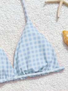 SHEIN Tween Girls Yellow Background With Pink Ditsy Floral Reversible Double-Fabric Swimwear Set For Girls, Suitable For Beach Vacation, Holiday, Swimming, Pool Party - Yellow - View 5