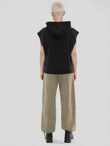 FORM&CHAOS Men's Summer Loose Fit Hooded Sleeveless Air Layer Tank Top Gym Black Street Wear - Dark Grey - View 2