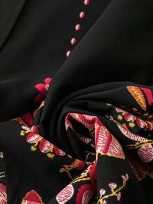 EMERY ROSE Plus Size Elegant Vacation Printed Jacket - Multicolor - View 3