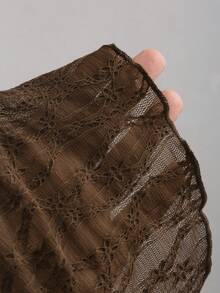 Sweetra Spring/Summer New Wide Strap Bow Textured Fabric Top, Sweet And Fashionable, Suitable For Daily Wear - Chocolate Brown - View 6