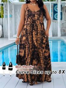 SHEIN CURVE+ 大尺碼黑色洋裝，基本款無袖夏季洋裝 - 彩色 - 查看 1