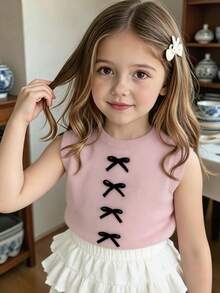 Young Girls Knit Tops - Pink - View 6