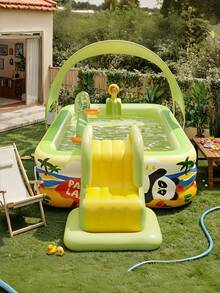 2026 New Panda Themed Inflatable Swimming Pool, Portable, 3-Layer Thickened Summer Cooling Pool, Suitable For Family Gatherings, Outdoor Parties, Camping, Picnics, Backyard Entertainment (Accessories Not Included), Foldable And Storable - A - View 2