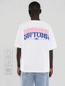 FORM&CHAOS Camiseta gráfica de corte holgado y blanca para hombre en verano - Blanco - Ver 2