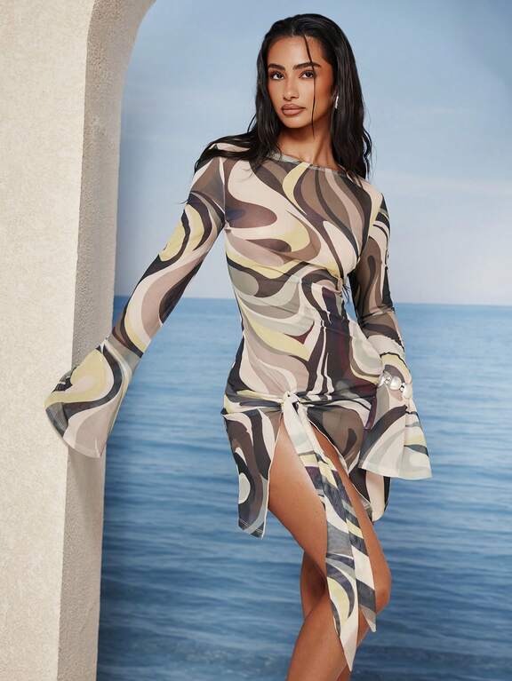 missguided beach dress Women Cover Ups｜MISSGUIDED Color:Black / Dark Blue Gray