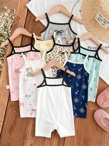 [RANDOM 8 PCS SEND 1 Pc]Baby Girl Cute Rabbit & Leopard Bow Graphic Fine Bride Top - Multicolor - View 2