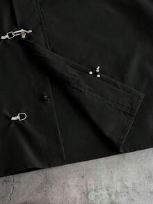 AXEPEAK Camisa de manga corta casual versátil de unicolor para uso diario y salidas para hombres - Negro - Ver 5