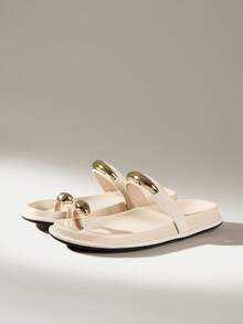Solecia Ladies Commuter Fashion Versatile Daily Travel Casual Sandals Summer Shoes - Off-white - View 2