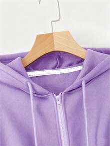 INAWLY Zipper Drawstring Thermal Hoodie Graduation,Back To School,Graduation,Teacher For Women,Back To School Fall Sweatshirt - Lilac Purple - View 3