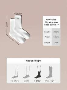 GLOWMODE 3 Pairs Make A Move Grip Scrunch Crew Socks - White+Apricot+Light Grey - View 7
