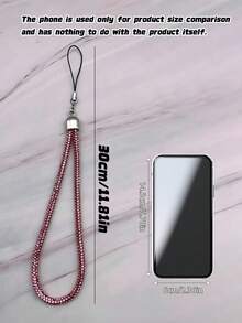 1Pc Rhinestone Phone Lanyard, Bling Crystal Wrist Strap For Cell Phone, Anti-Lost Sparkle Bracelet Lanyard Compatible With Most Smartphones - Multicolor - View 3