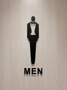 1 PC Acrylic Toilet Sign With 3D Three Dimensional Male And Female Symbols Suitable For Office Public Restroom Indication Plaque Waterproof Easy Clean Wall Mountable - 1PC - View 7