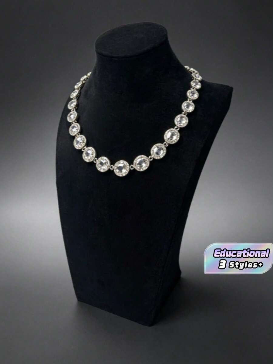 Flannel Necklace Display Stand Portrait Model Jewelry Stand Necklace Neck Mold Counter Display Props Necklace Rack Back To School - Black - View 1