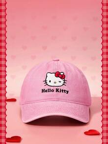 HELLO KITTY AND FRIENDS | SHEIN 1PC Baseball Cap, Suitable For Baseball, Basketball And Other Sports, Versatile In Autumn, Sports Style, Retro Style In The 1990s, Bright Colors, Flat Edge Hat, Adjustable Casual Dad Hat, Unisex Sports Visor, Sun Protection Casual Hat For Travel, Parties, Beaches And Other Occasions - powder - View 4