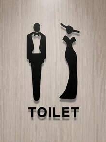 1 PC Acrylic Toilet Sign With 3D Three Dimensional Male And Female Symbols Suitable For Office Public Restroom Indication Plaque Waterproof Easy Clean Wall Mountable - 1PC - View 8