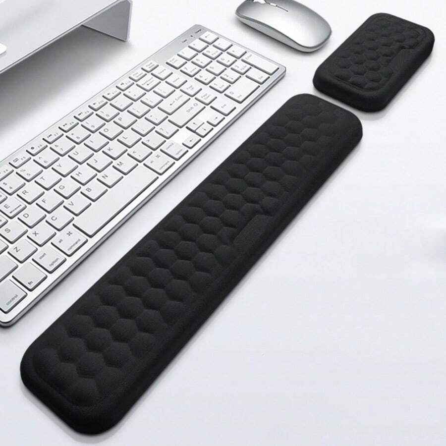 1pc/Set Ergonomic Desk Wrist Rest Support - Ergonomically Designed, Very Soft & Comfortable, Mouse Pad - Suitable For Computer Desks And Office Supplies - Comfortable Elbow Support For Gaming And Office, Suitable For Work Relaxation - Black - View 1
