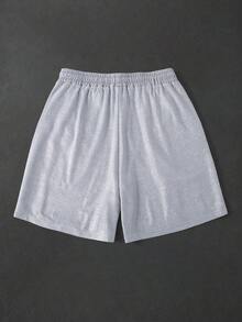 ROMWE MEN Men's Craft Fabric Loose Shorts Spring Summer - Grey - View 3