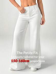 SHEIN PETITE New Style Autumn Winter Low-Waist Casual Personalized Suit Trousers - White - View 12